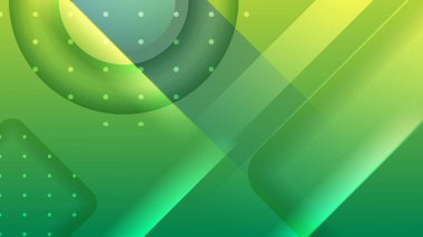 Modern yeşil sarı dijital hız teknolojisi sunum arka planı. Çizgili soyut yeşil eko oklar. Vektör illüstrasyonu