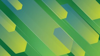 Modern yeşil sarı dijital hız teknolojisi sunum arka planı. Çizgili soyut yeşil eko oklar. Vektör illüstrasyonu
