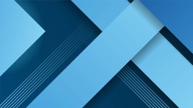 Soyut mavi şekilli arka plan çizgi kare ve modern teknoloji geometrik desenli. Vektör soyut grafik tasarım sancak deseni sunum arkaplan şablonu.