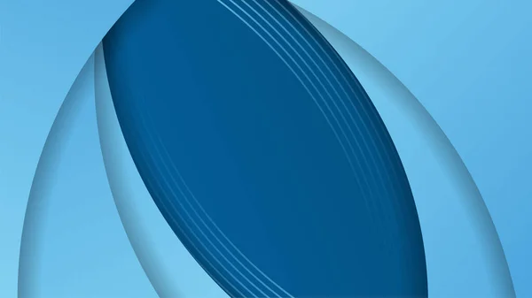 Abstract Blauwe Vormen Achtergrond Met Golf Papier Gesneden Stijl Moderne — Stockvector