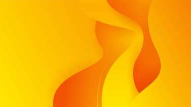 Posterler, afişler, iniş sayfası konsepti imajı için geometrik yaratıcı ve asgari gradyan kavramlara sahip soyut turuncu ve sarı arkaplan.