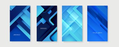 Hikaye sosyal medya şablonu için mavi arka plan. Vektör soyut grafik tasarım sancak deseni sunum arkaplan şablonu.