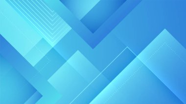 Kareler ve modern teknoloji geometrik desenli soyut mavi arkaplan. Vektör soyut grafik tasarım sancak deseni sunum arkaplan şablonu.