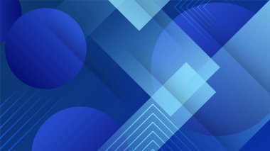 Geometrik şekilli soyut koyu mavi arkaplan. Vektör illüstrasyonu