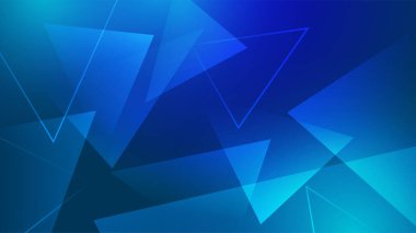 Üçgen geometrik şekilli soyut koyu mavi arkaplan. Vektör illüstrasyonu