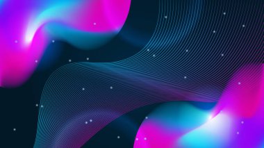 Geometrik yapısı olan mavi pembe ve mor teknoloji. Basit fütüristik şekilli, temiz ve minimal bir tasarım. Görüntü soyut fütüristik elektronik devre teknolojisi arka planı