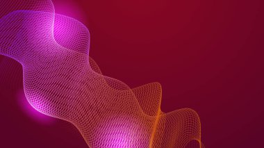 Parlak neon ışıklar, karanlık soyut arka plan, bulanık, neon ışıklı çizgiler. Gelecekçi teknolojik modern renkli tasarım arka planı