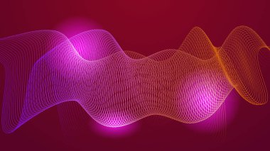 Parlak neon ışıklar, karanlık soyut arka plan, bulanık, neon ışıklı çizgiler. Gelecekçi teknolojik modern renkli tasarım arka planı