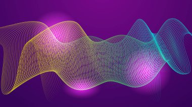 Büyük veri. Gelecekçi teknoloji mavi arka plan. Siber teknoloji. Teknoloji geçmişi. Dalga çizgi arkaplanı.