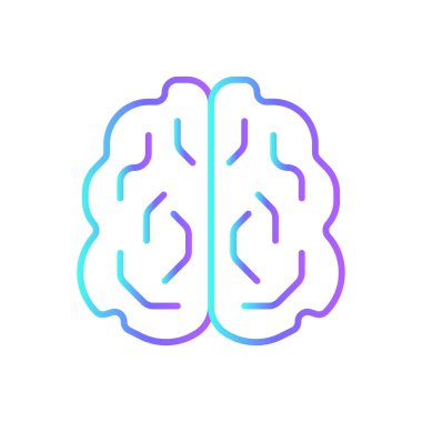 Mavi duoton stili Beyin Bilimi ikonu. Zeka, fikir, insan, yaratıcı, kafa, yaratıcılık, düşün. Vektör illüstrasyonu