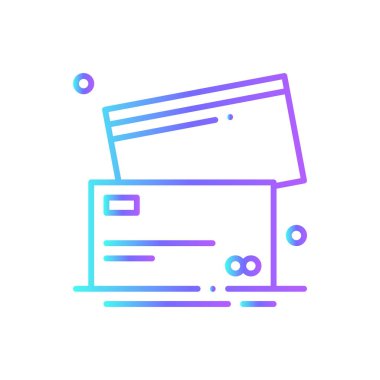 Kredi Ödeme Alışveriş simgesi mavi duotone stili. finans, ödeme, kredi, para, ödeme, finans, ticaret. Vektör illüstrasyonu