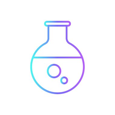 Florence FlaskScience ikonu mavi duoton tarzında. Laboratuvar, kimya, tüp, laboratuvar, tıp, sıvı, biyoloji. Vektör illüstrasyonu