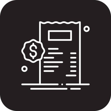 Siyah çizgili Bill Shopping ikonu. Ödeme, nakit, ödeme, kağıt, makbuz, fatura, çek. Vektör illüstrasyonu