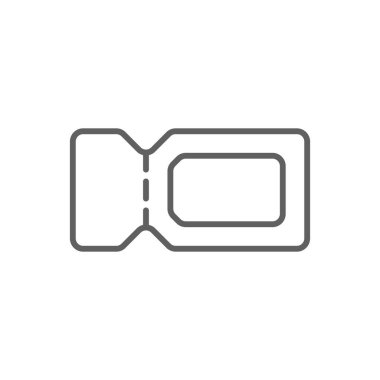 Siyah ana hatlı bir alışveriş ikonu. Kupon, indirim, hediye, hediye, terfi, ikramiye, indirim. Vektör illüstrasyonu