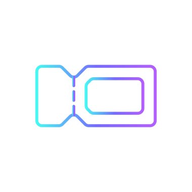 Mavi duoton stili bir alışveriş ikonu. Kupon, indirim, hediye, hediye, terfi, ikramiye, indirim. Vektör illüstrasyonu