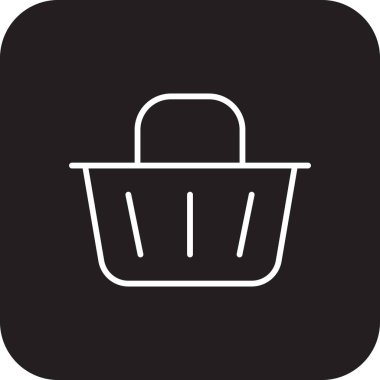 Siyah çizgili sepet alışveriş ikonu. v. Vektör illüstrasyonu