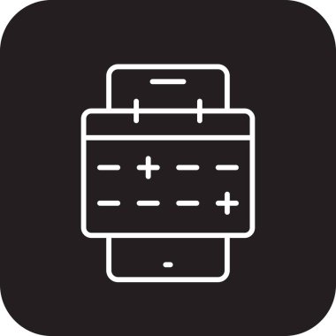 Siyah doldurulmuş çizgi biçiminde Tıbbi Kontrol Dijital Sağlık ikonu. kağıt, kontrol listesi, takvim, belge, randevu, hatırlatma, anlaşma. Vektör illüstrasyonu