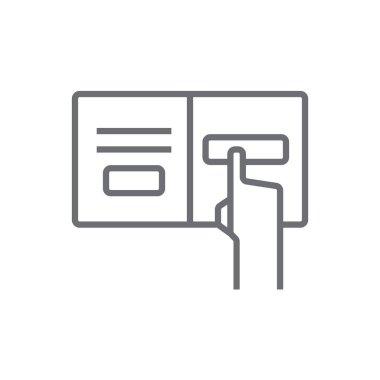 Siyah özet biçimli Zaman Kitabı Buluşma simgesi. El, takvim, tahta, zamanlayıcı, saat, kağıt, tarif. Vektör illüstrasyonu