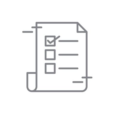 Siyah özet biçimli Kontrol Listesi Buluşma simgesi. test, belge, form, anlaşma, kontrol işareti, rapor, not. Vektör illüstrasyonu