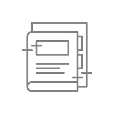 Siyah taslak biçimli Kitap Buluşma simgesi. öğrenme, eğitim, kütüphane, edebiyat, ders kitabı, kağıt, sözlük. Vektör illüstrasyonu