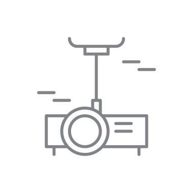 Siyah özet biçimli Projeksiyon Buluşma simgesi. video, film, sinema, medya, film, kamera, multimedya. Vektör illüstrasyonu