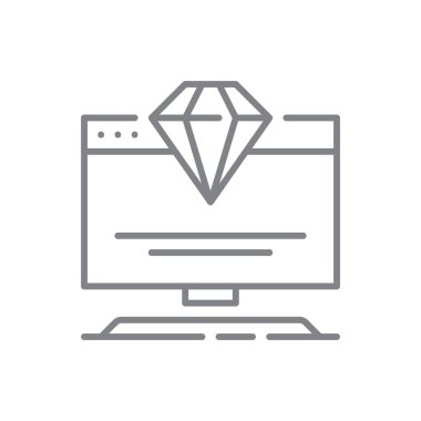 Siyah ana hatlı birinci sınıf bilgi teknolojisi simgesi. Kalite, ödül, rozet, en iyi, madalya, kazanan, başarı. Vektör illüstrasyonu