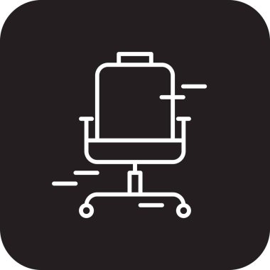 Ofis Yöneticisi Simgesi ile Siyah Dolu Satır Tarzı. Ofis, konferans, masa, oda, eğitim, seminer, masa. Vektör illüstrasyonu