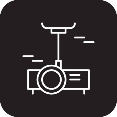 Siyah doldurulmuş çizgi biçimli Projeksiyon Buluşma simgesi. video, film, sinema, medya, film, kamera, multimedya. Vektör illüstrasyonu