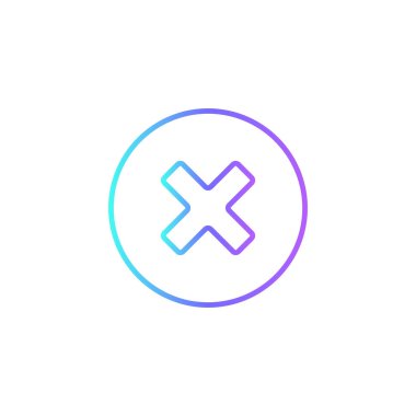 Mavi duoton tarzında başarısız kriz yönetimi simgesi. Düğme, hayır, uyarı, arıza, kötü, negatif, sorun. Vektör illüstrasyonu