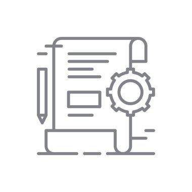 Prosedür Kriz Yönetimi simgesi, siyah ana hatlı. işlem, kontrol, sistem, konsept, kontrol, mekanizma, uygulama. Vektör illüstrasyonu