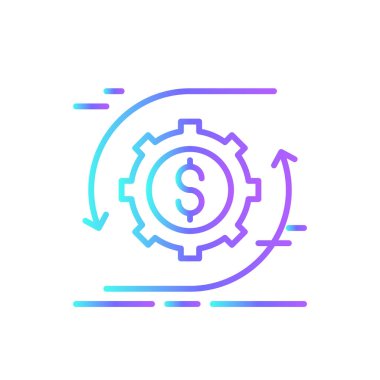 Mavi duoton tarzında çevik kriz yönetimi ikonu. süreç, çeviklik, gelişme, ok, esneklik, yazılım, dairesel. Vektör illüstrasyonu