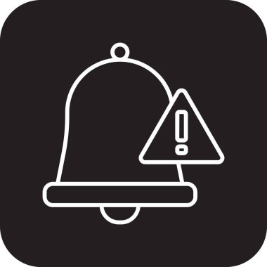 Siyah çizgi biçimli Kriz Yönetimi simgesini uyar. Mesaj, dikkat, alarm, uyarı, hatırlatma, zil, güvenlik. Vektör illüstrasyonu