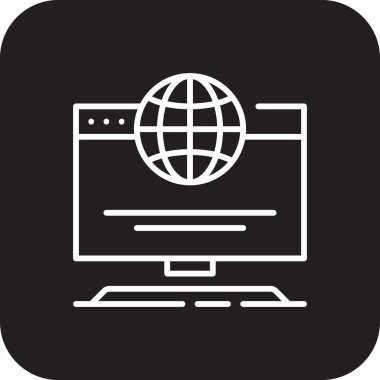 Siyah doldurulmuş satır biçimine sahip Web sayfası Bilgi Teknolojisi simgesi. İnternet, web sitesi, bilgisayar, seo, arayüz, optimizasyon, sosyal. Vektör illüstrasyonu