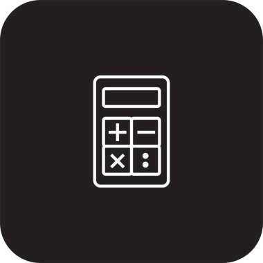 Siyah çizgili Hesap Makinesi Eğitim simgesi. finans, muhasebe, finans, para, hesaplama, hesaplama, matematik. Vektör illüstrasyonu