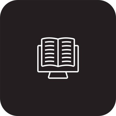 Siyah çizgili Kütüphane Eğitim simgesi. Set, eğitim, koleksiyon, kitap, okul, çalışma, sözlük. Vektör illüstrasyonu