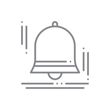 Bell Eğitim ikonu, siyah taslak tarzıyla. Alarm, alarm, uyarı, hatırlatma, zil, kapı zili, element. Vektör illüstrasyonu