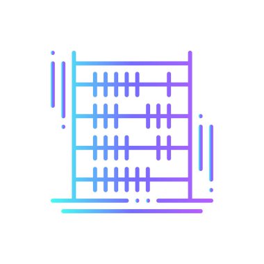 Mavi duoton stili Matematik Eğitim ikonu. Üniversite, çalışma, matematik, öğrenme, geometri, hesap makinesi, bilgi. Vektör illüstrasyonu