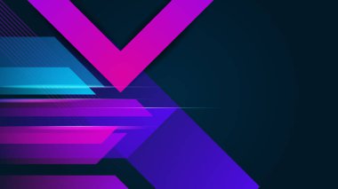 Modern dijital iş teknolojisi mavi ve mor soyut tasarım arka planda kare şekiller ve ışıklar