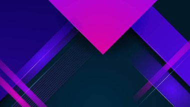 Modern dijital iş teknolojisi mavi ve mor soyut tasarım arka planda kare şekiller ve ışıklar