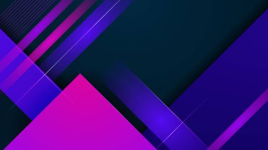 Modern dijital iş teknolojisi mavi ve mor soyut tasarım arka planda kare şekiller ve ışıklar