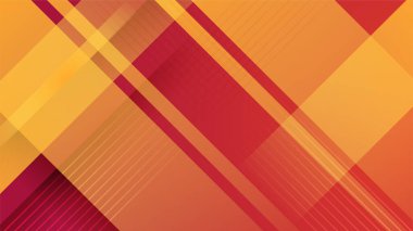 Geometrik yaratıcı ve asgari gradyan konsepte sahip soyut kırmızı ve turuncu arkaplan. Sunum tasarımı, el ilanı, sosyal medya kapağı, web afişi, teknoloji afişi için modaya uygun taze renk