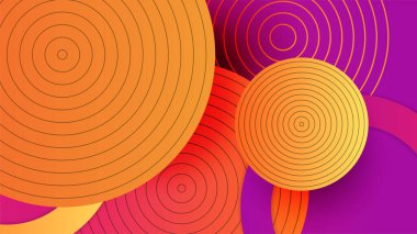 Soyut mor ve turuncu arkaplan, geometrik yaratıcı ve minimum gradyan konsept. Sunum tasarımı, el ilanı, sosyal medya kapağı, web afişi, teknoloji afişi için modaya uygun taze renk