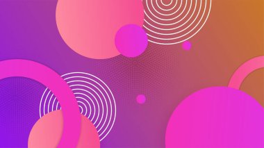 Renkli turuncu, mavi, sarı ve kırmızı geometrik şekilli soyut bir arkaplan. Moda geometrik arka plan. Poster, sertifika, sunum, iniş sayfası için en düşük renk gradyanı arkaplanı