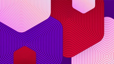 Soyut dinamik pembe mavi sarı ve turuncu gradyan ve renkli altıgen.