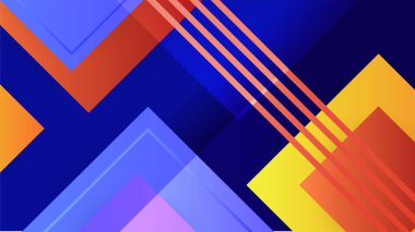 Üst üste binen desenli katman ve geometrik şekilli renkli soyut 3d boyut arkaplanı