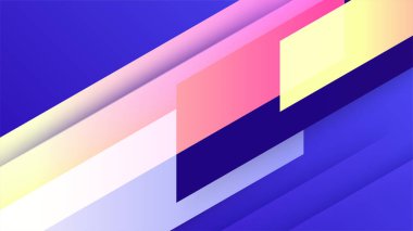 Üst üste binen desenli katman ve geometrik şekilli renkli soyut 3d boyut arkaplanı