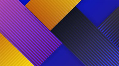Üst üste binen desenli katman ve geometrik şekilli renkli soyut 3d boyut arkaplanı