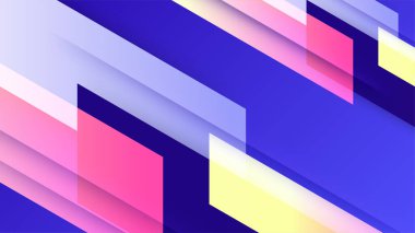Üst üste binen desenli katman ve geometrik şekilli renkli soyut 3d boyut arkaplanı