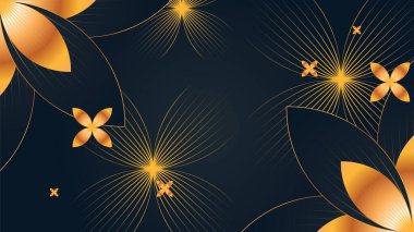 Parlak çiçekli, siyah ve altın renkli bir arka plan. Siyah bronz çizgili koyu renkli arka plan
