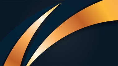 Dalga eğrisi olan lüks siyah ve altın arkaplan